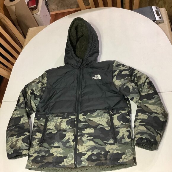 The North Face Reversible Mount Chimbo Camo Fleece Jacket Boy's XL 14-16 - Picture 1 of 9
